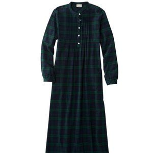 LL Bean Scotch Plaid Flannel Nightgown